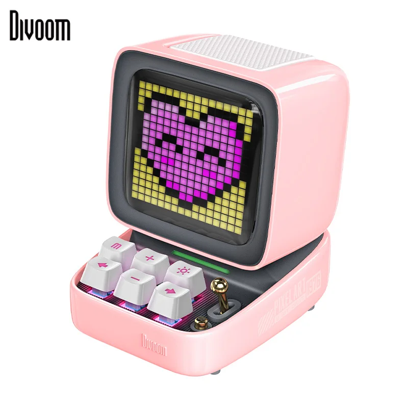 Divoom Ditoo-Pro Portable Bluetooth Speaker with Alarm Clock and LED Display - Retro Pixel Art and DIY Features