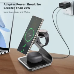 Alternative view of Wireless Charger Station with 3-in-1 Design for Samsung Galaxy Devices