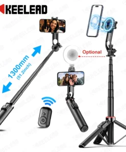 C20 Magnetic Selfie Stick Stable Tripod Stand for Cell Phone with Wireless Bluetooth Remote for Iphone Android Phone Shoot Vlog