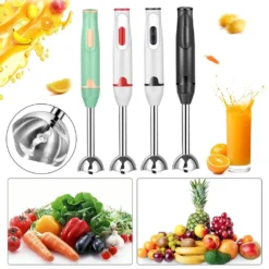 Handheld Electric Food Mixer with Stainless Steel Whisk for Beating Eggs and Blending Vegetables