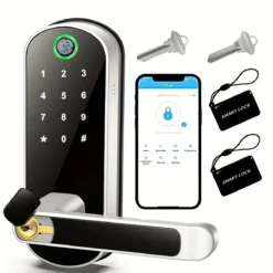 Smart Fingerprint Digital Door Lock with WiFi and Touchscreen, IP67 Waterproof for Home Use