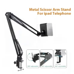 Adjustable Rotatable Tablet and Phone Stand with Metal Arm for 4 to 11 Inch Devices