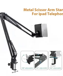 Adjustable 360° Rotatable Tablet and Phone Stand for 4 to 11 Inch Devices - Metal Arm Holder