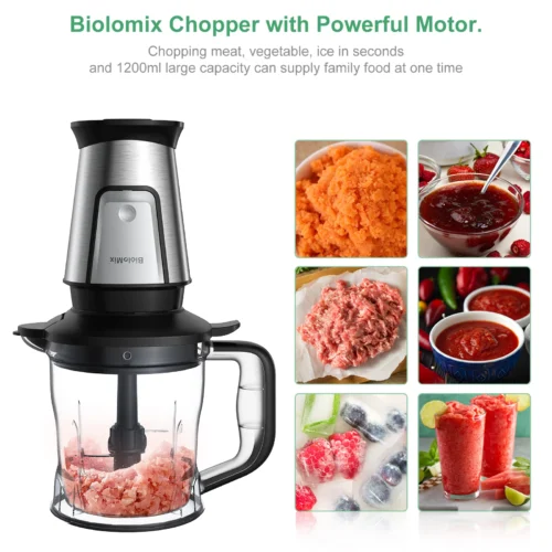 Alternative view of BioloMix 3-in-1 Food Processor and Blender, 700W – Portable Juicer, Smoothie Maker, and Chopper