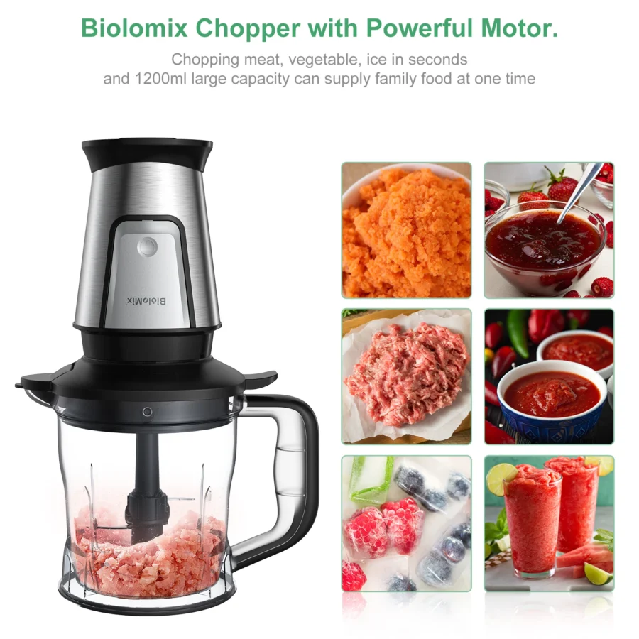 BioloMix 3-in-1 Food Processor and Blender, 700W – Portable Juicer, Smoothie Maker, and Chopper - Image 2