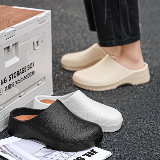 Non-Slip Oil-Resistant Chef Shoes for Hotel Kitchen - Casual Flat Work Footwear, Breathable Comfort, Plus Size 47 - Image 5