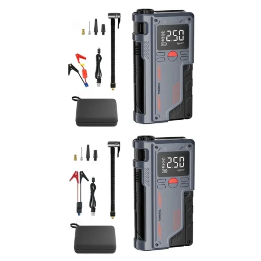 Car Emergency Jump Starter with 1000A Peak Current and Digital Tire Inflator for Vehicles - Image 7