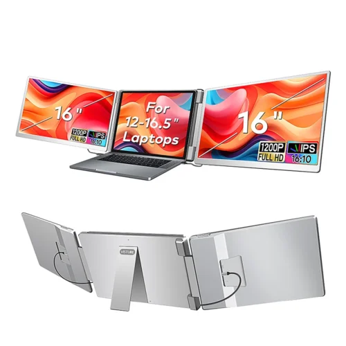Visture 15.6" FHD IPS Portable Gaming Monitor - High-Definition Dual Screen Extender for Enhanced Productivity