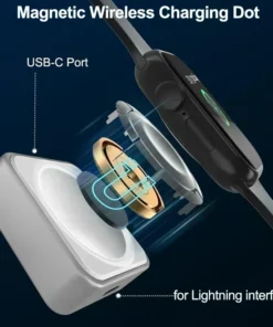 Alternative view of VIKEFON Magnetic Wireless Fast Charger for Apple Watch series 9 8 7 6 SE Type C For iPhone convert Charger for iWatch Series 6 5