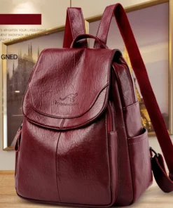 Ladies Bookbag Rucksack Women Large Capacity Backpack Purses High Quality PU Leather Female Vintage School Bags Travel Bagpack