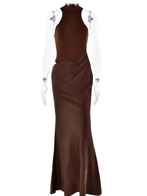 Maxi Dress for Women - Sleeveless, High Waist Design for Elegant Party Wear - Image 6