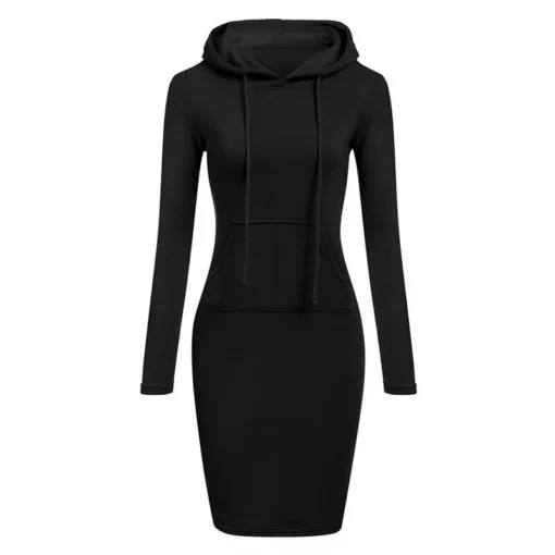 Hooded Dress for Women with Autumn Style and Comfortable Sweatshirt Material - Image 5