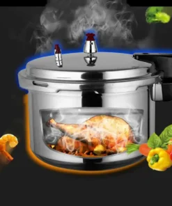 High-Pressure Cooker - 6L Stainless Steel for Gas and Induction Cooking