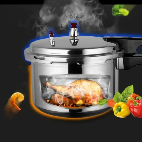High-Pressure Cooker - 6L Stainless Steel for Gas and Induction Cooking