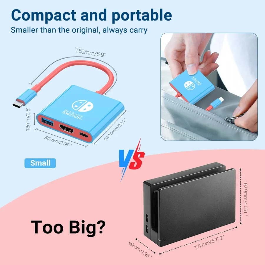 Portable Docking Station TYPE C Hub with HDMI USB 3 0 Perfect for Travel Gaming Compact Design Easy Setup - Image 4