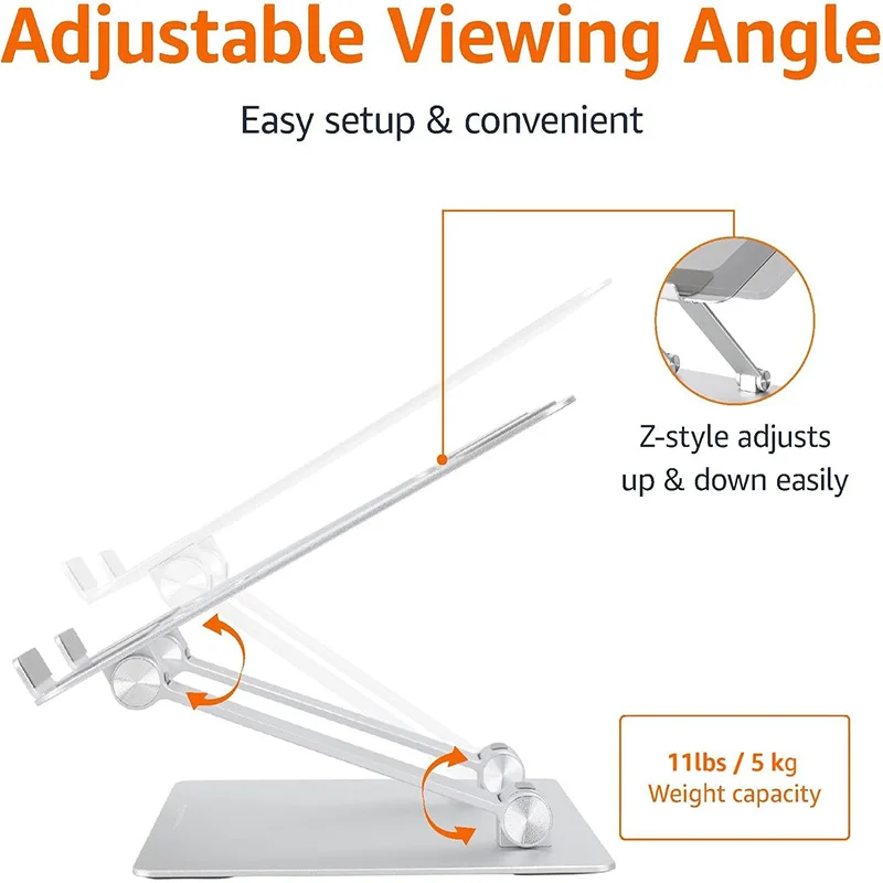 Ergonomic Adjustable Laptop Stand for Desks - Fits Up to 17.3 Inch Laptops - Image 3