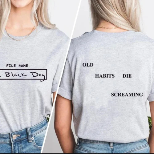 Alternative view of The Tortured Poets Department Tshirt The Black Dog T Shirts Women Fashion TTPD T-shirt Unisex Cotton Summer Tee Shirt Clothes