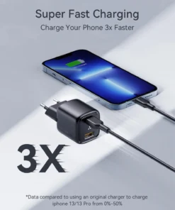 Alternative view of VOLTME USB C Fast Charger 30W GaN Charger QC PD 3.0 Dual Port Portable Adapter For IPhone 15 14 13 IPad Xiaomi Fast Wall Charger