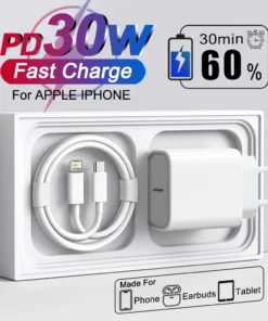 Apple 30W USB-C Fast Charger for iPhone - Includes Charging Cable