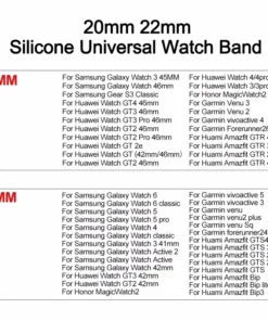 Alternative view of 20mm 22mm Strap For Samsung Galaxy watch 6/4/5 pro/classic/gear s3/active 2 Sport Silicone Magnetic Buckle Huawei GT 2 2e 3 band