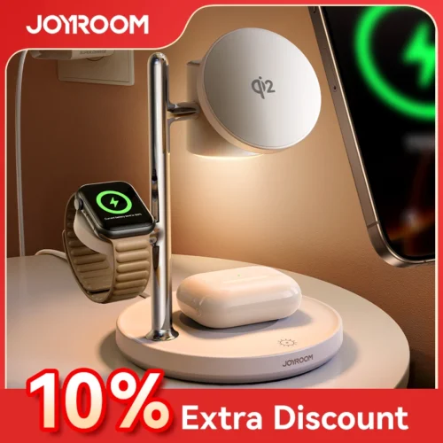 Joyroom Qi2 Magnetic Charging Station for Apple Fast Wireless Charger for iPhone 17 16 15 Pro Max for iWatch for AirPods JR-W23