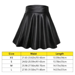 Alternative view of Faux Leather Mini Skirt with High Waist Design for Women
