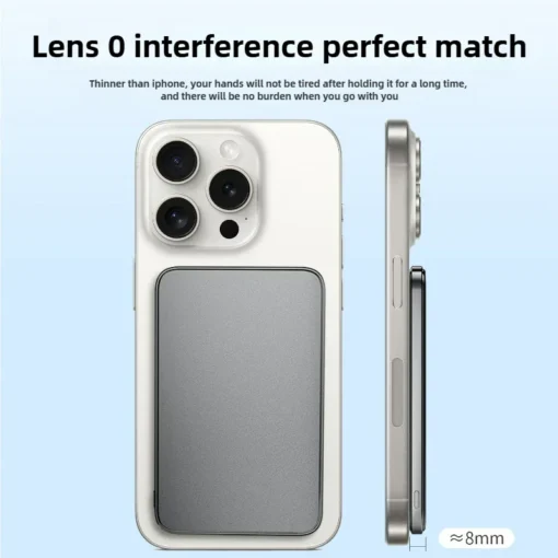 Slim Magnetic Wireless Power Bank - 10,000mAh Capacity with 20W Fast Charging for Mobile Phones - Image 5
