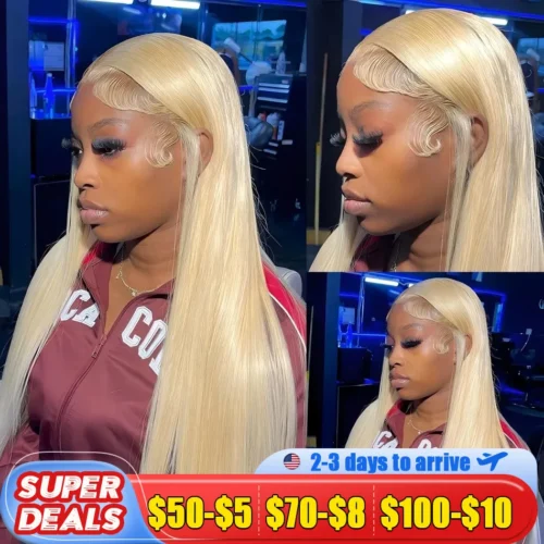 250 Density Human Hair Wigs Blonde 613 Lace Front Wigs 13x6 Straight Human Hair Lace Frontal Wig Brazilian Hair Wigs for Women