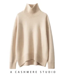 Alternative view of 2024 Autumn and Winter New Thick Cashmere Sweater Women High Neck Pullover Sweater Warm Loose Knitted Base Sweater Jacket Tops
