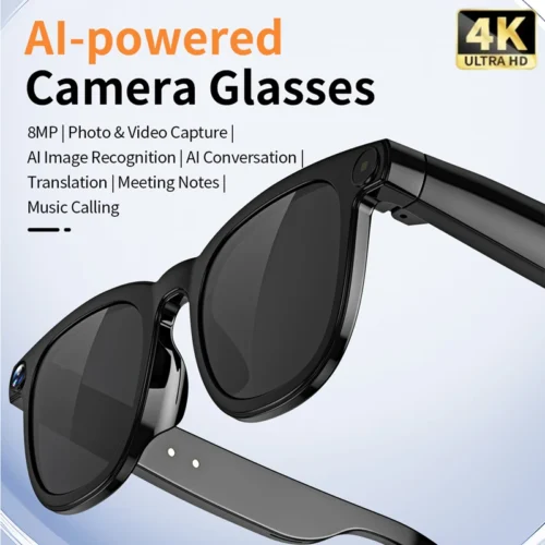 4K AI Glasses Intelligent Translation 800W Camera Glasses Take Photo Video Music Bluetooth Calling With Long-lasting Battery New