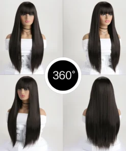 Alternative view of 26Inch Colour Wig Long Straight Synthetic Wig for Women Fashion Wig for for Daily Halloween Costume Party Cosplay ﻿