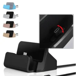 USB Dock Charger for iPhone 15 Pro Max and Samsung Galaxy Series with Micro Cradle Stand