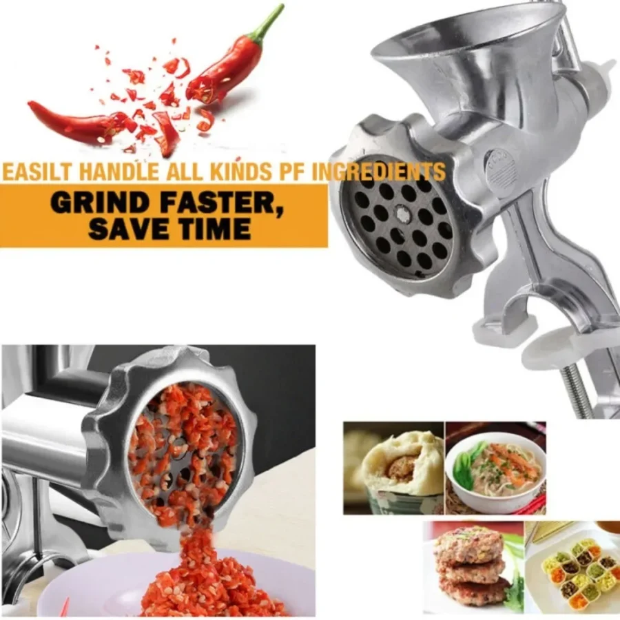 Heavy Duty Manual Kitchen Meat Mincer and Noodle Grinder - Image 3