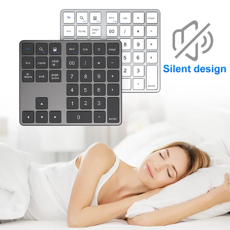 Dual Mode Numeric Keypad 2.4G Wireless Keyboard Dual Bluetooth Keyboard Digital Keyboard 300mAh Battery Rechargeable Numpad - Image 4