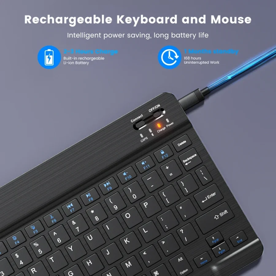 Ultra-Slim Bluetooth-compatible Keyboard Portable Mini Wireless Keyboard for iPad iPhone Tablet Phone Smartphone iOS Android Win - Image 5