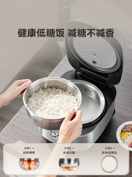 Low Sugar Rice Cooker with Soup Separation - 1.8L Electric IH Rice Cooker for Health-Conscious Users - Image 5