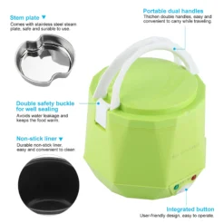 Alternative view of Electric Rice Cooker with 1.6L Capacity and 24V Functionality for Portable Cooking