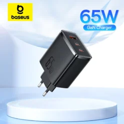 Baseus 65W GaN USB Charger with PD and QC Support for iPhone and Laptop