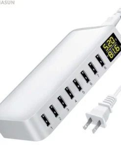 Multi 8 Port USB Fast Charger Desktop Phone Carregador LCD Display Charing station Dock HUB For Iphone 14 Samsung Xiaomi Tablet