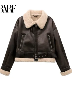 RARF Women's Thick Warm Faux Shearling Long Coat with Belt