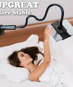 Rotating Tablet and Phone Holder with Spiral Base for Beds and Desks