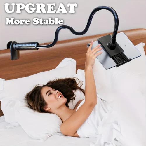 Rotating Tablet and Phone Holder with Spiral Base for Beds and Desks