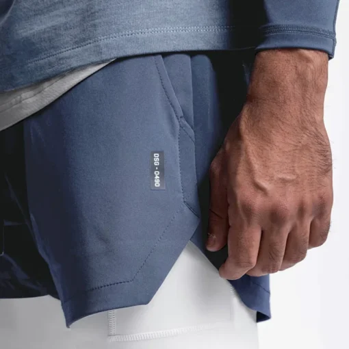 Men's 2 in 1 Quick Dry Fitness Shorts for Running, Bodybuilding, and Casual Workouts - Image 5