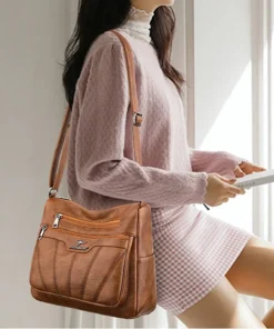 Alternative view of Soft Leather Women Bag Branded Designer Ladies Handbag Purses 2023 Luxury Female Shoulder Bag Large Capacity Crossbody Bags Sac