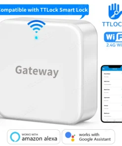 TTLOCK WiFi Gateway Hub for Smart Door Lock with Remote Control and Voice Compatibility for Alexa and Google Home