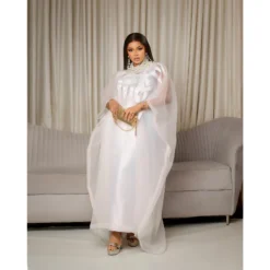 Embroidered Abaya Dress with Elegant Design for Plus Size Women