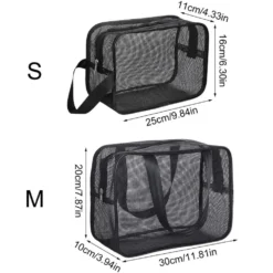 Alternative view of Large Capacity Mesh Shower Caddy Tote Bag - Cosmetic and Toiletry Organizer for Home and Travel