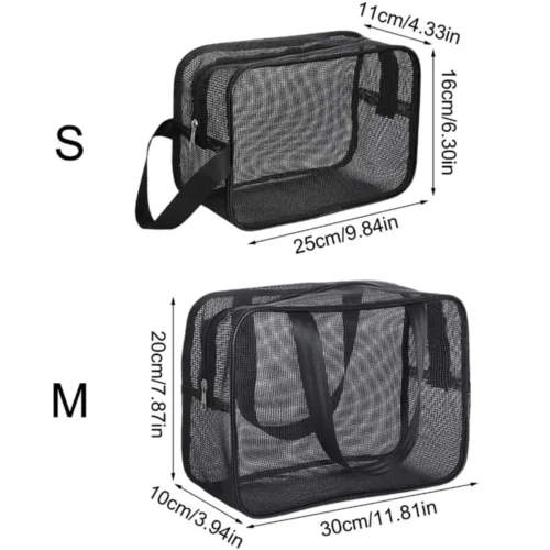 Alternative view of Mesh Shower Caddy Tote Bag - Large Capacity Cosmetic and Toiletry Organizer