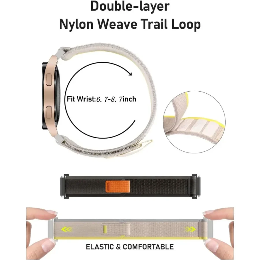 Nylon Band for HaiWei Galaxy Watch 7 6 5 4 40mm 44mm Classic/Active/Gear S3 Frontier 20mm 22mm Sport Loop Strap Amazfit GTS 3 4 - Image 3
