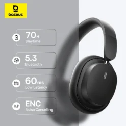 Wireless Over-Ear Headphones with HIFI Sound Quality and 70H Playtime for Music Enthusiasts